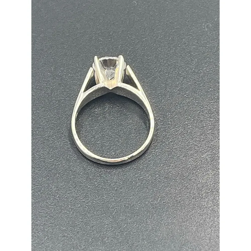 Domonique Women's Sterling Silver 925 Cubic Zirconia DQ CZ Solitaire Ring Sz 7.5